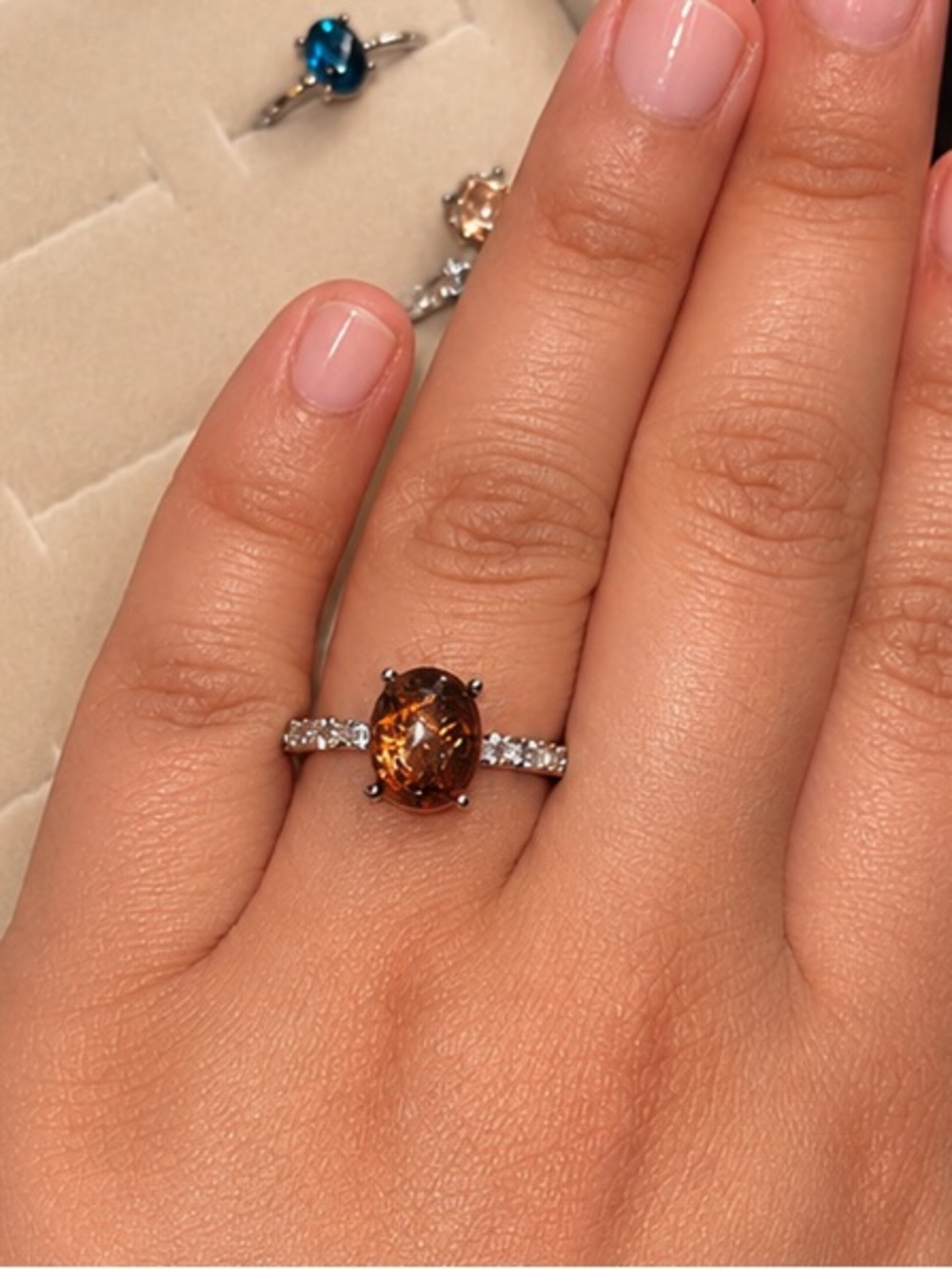 November Birthstone | Amber Adjustable Ring | Nickel Free